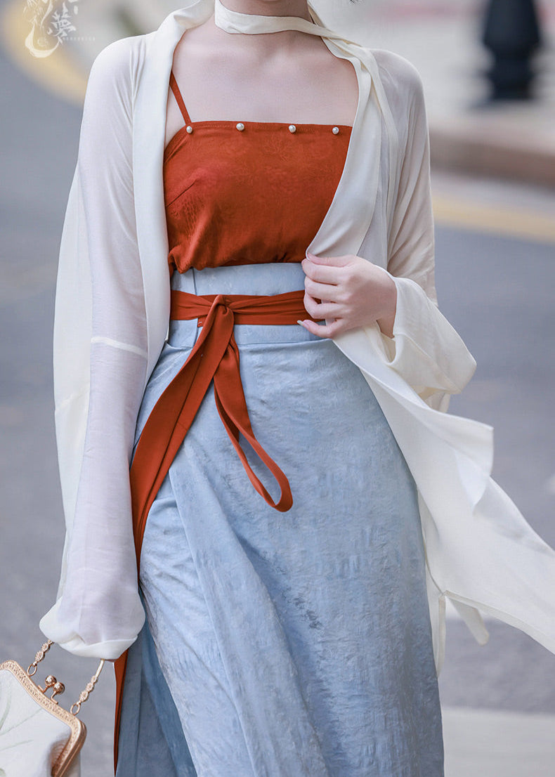 Espera de niebla | Hanfu de 3 piezas (等烟雨）