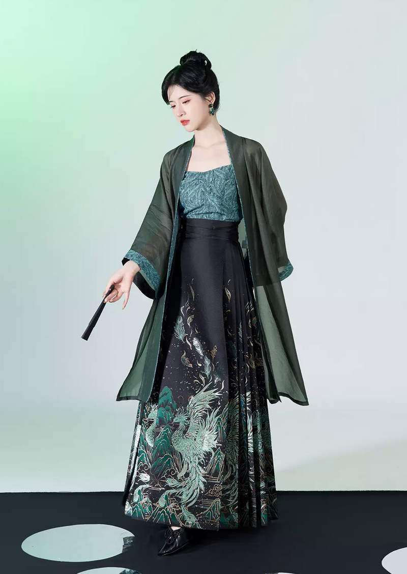 Phoenix | Modern 3-Pieces Ma Mian Skirt Set (青羽)