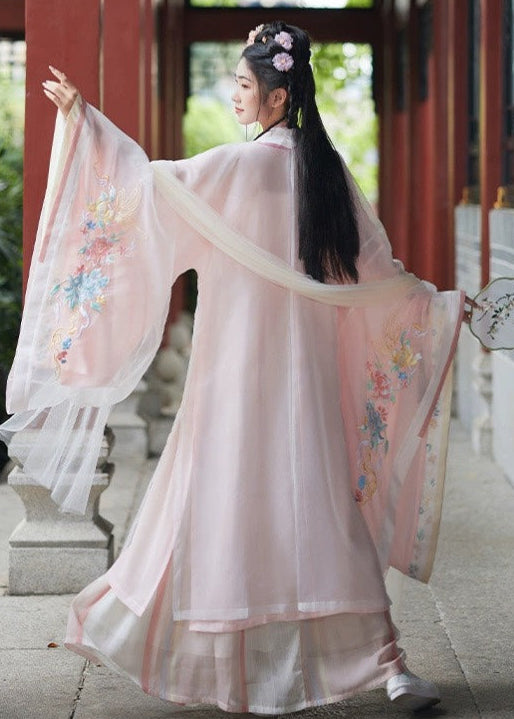Aleteo floreciente | Hanfu bordado de 4 piezas más (蝶恋花海)