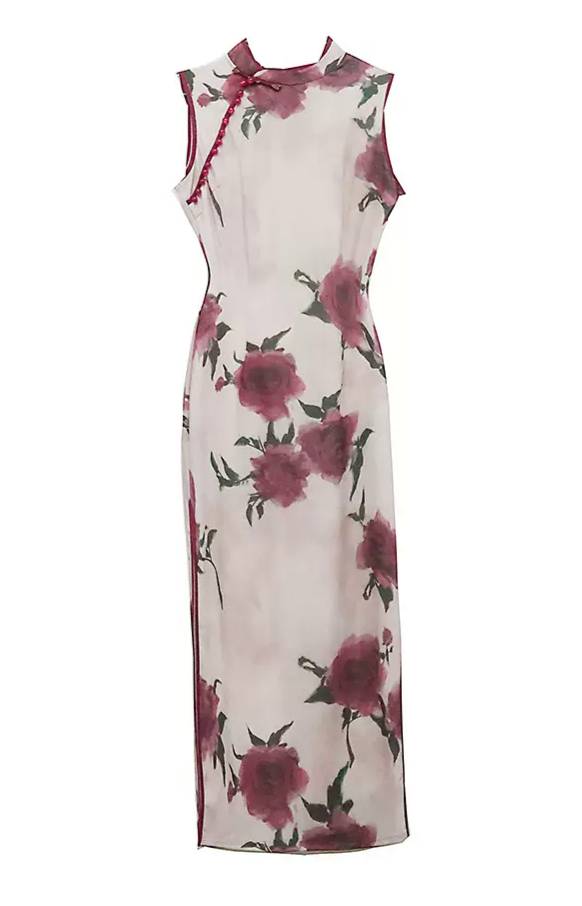 Rosy Romance | Satin Qipao Dress (玫瑰恋曲)