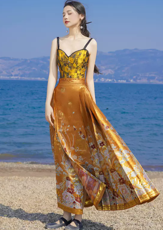 Gilding | 2-Pieces Modern MaMian Skirt Set (鎏金)