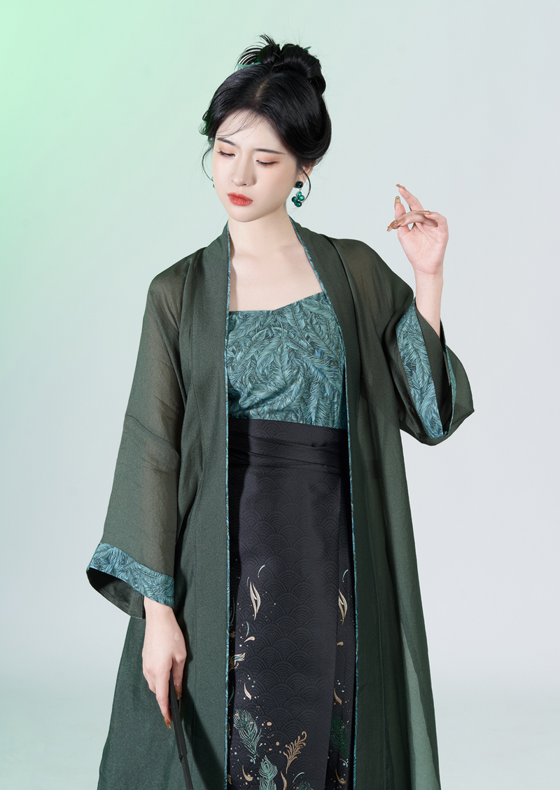 Phoenix | Modern 3-Pieces Ma Mian Skirt Set (青羽)