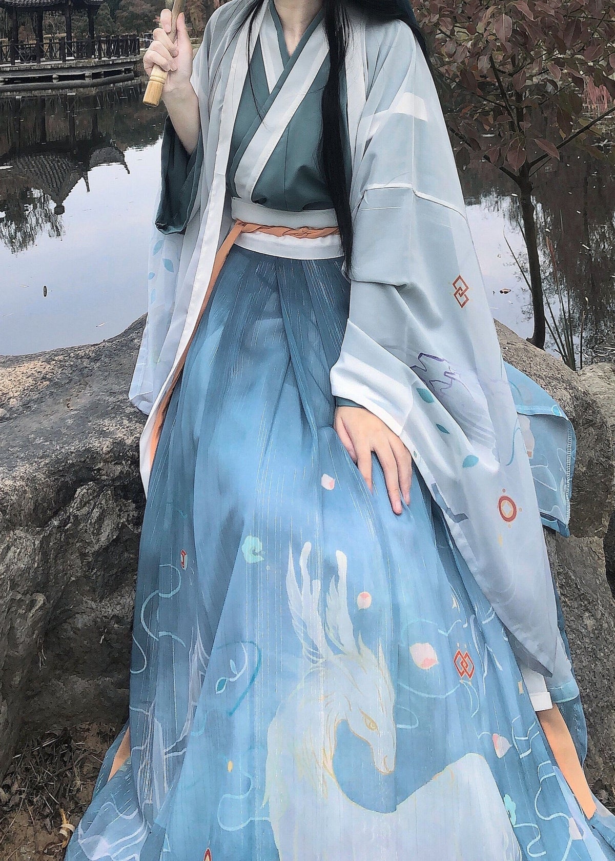 Céfiro blanco | Hanfu de 3 piezas más (白泽)