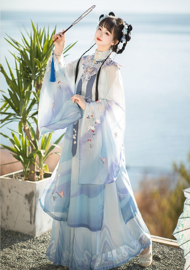 Blue Butterfly | Hanfu Dress (玉蝴蝶) S / Purple / 5-Pieces Hanfu