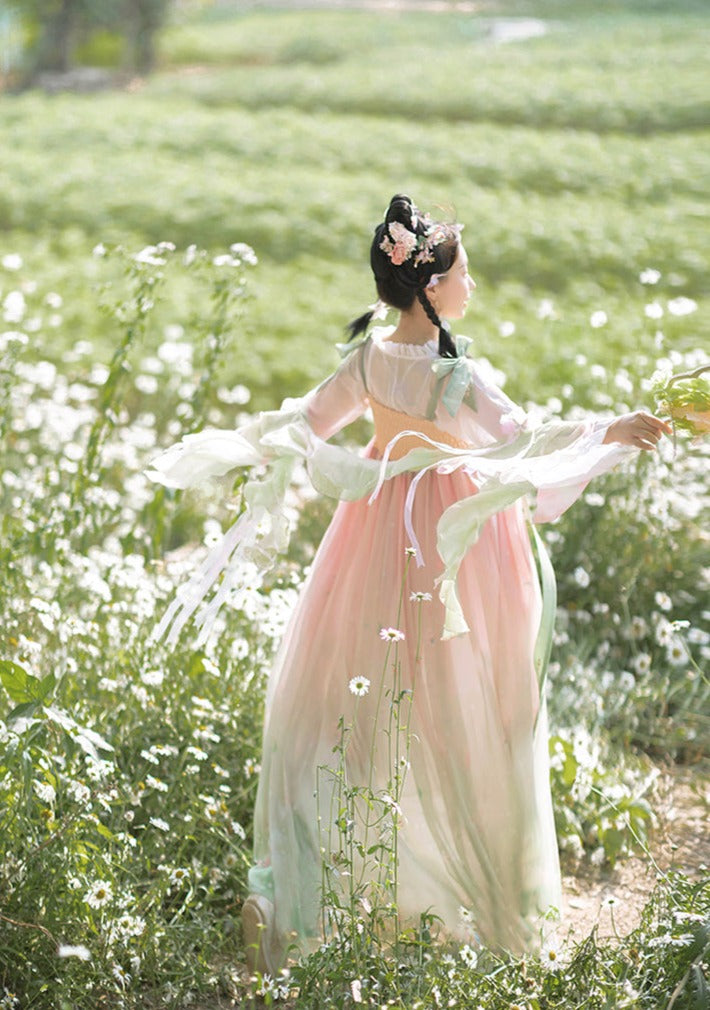Flower Poem | 3-Piece Tang Pink Hanfu (花语辞)