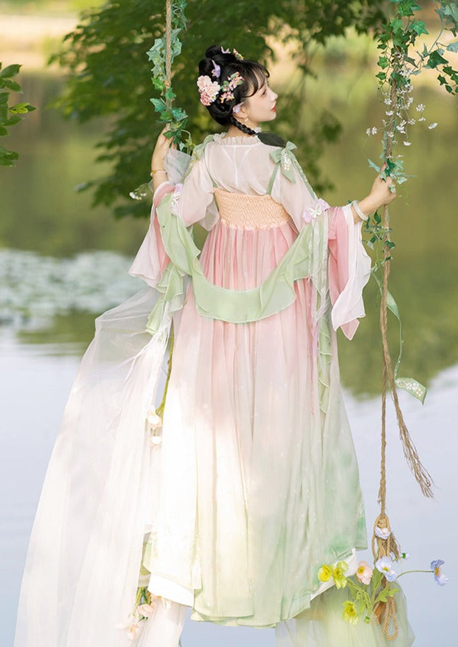 Flower Poem | 3-Piece Tang Pink Hanfu (花语辞)