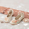 Qing Plum | Ivory Embroidered Shoes(静曼白）