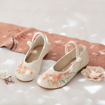 Qing Plum | Blush Embroidered Shoes(云舒）