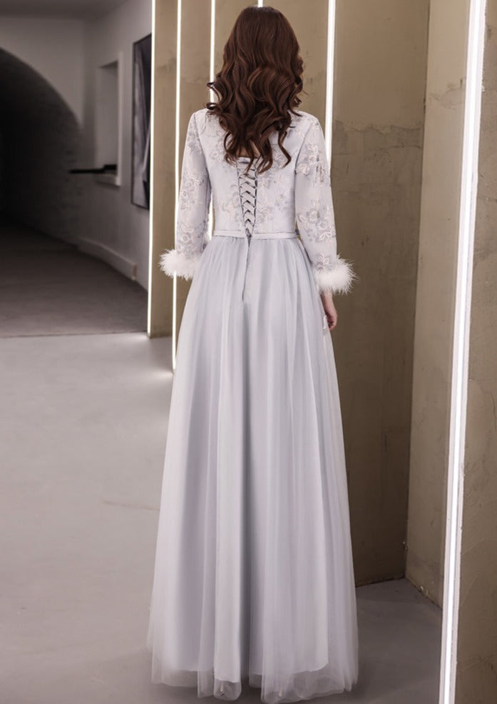 Bridesmaids Gray Chinese Style Dress (BM10)