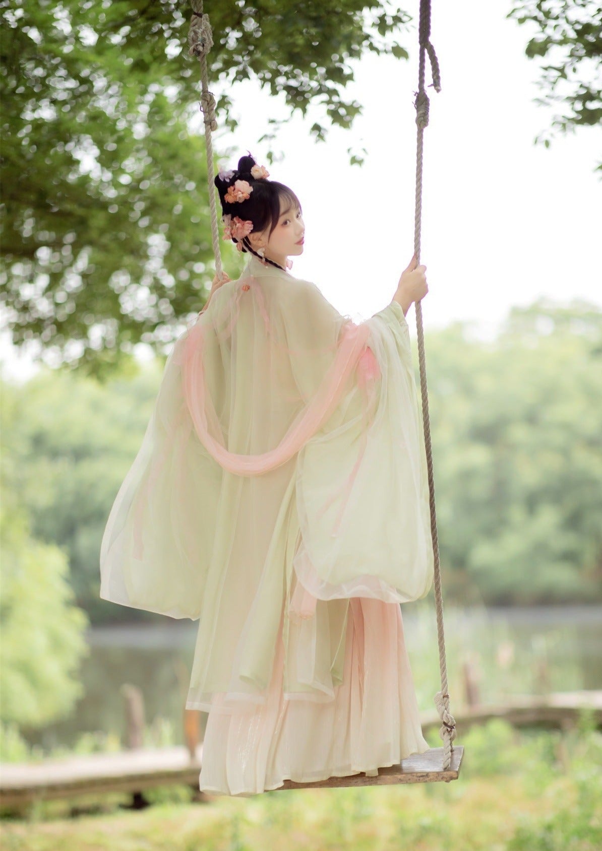 Sueño de mariposa | Vestido Hanfu rosa de verano (梦蝶)