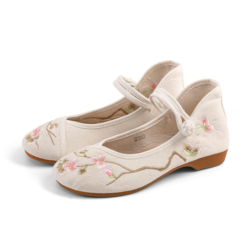 Qing Plum | Pink Embroidered Shoes(云舒）