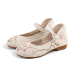 Qing Plum | Ivory Embroidered Shoes(幽屏白）