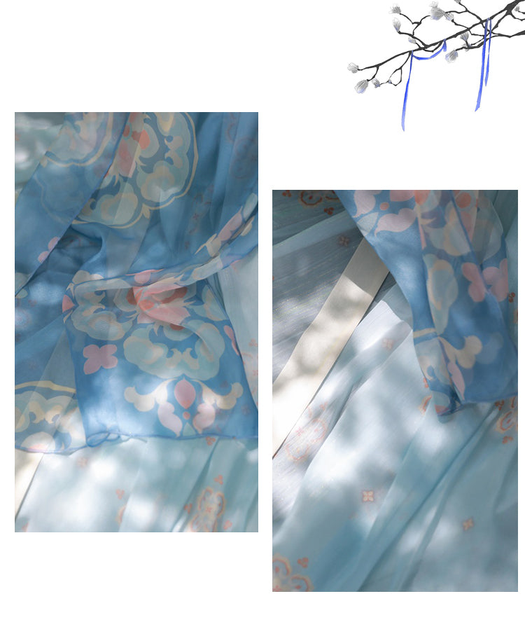 Spring Tail | Tang Pink / Blue Hanfu (春瑶)