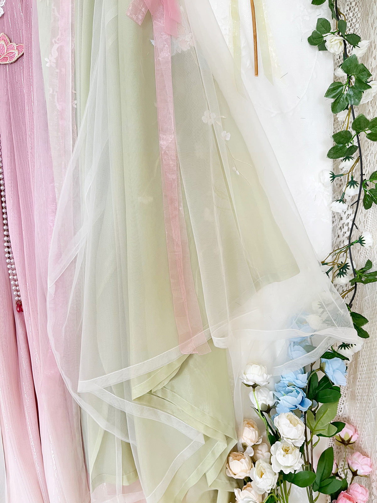 Sueño de mariposa | Vestido Hanfu rosa de verano (梦蝶)