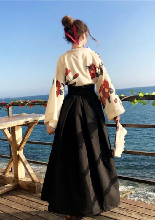 Camellia | Modern Black Long Dress (夏日校服)