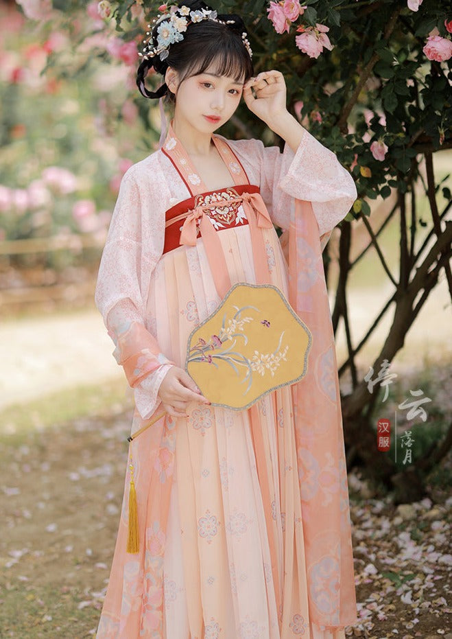 Spring Tail | 3-Pieces Tang Pink / Blue Hanfu (春瑶)