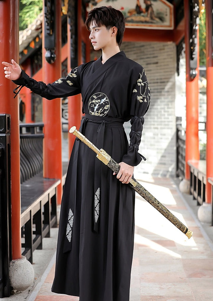 Black Warrior | 3-Piece Black Men's Hanfu (BWM01)
