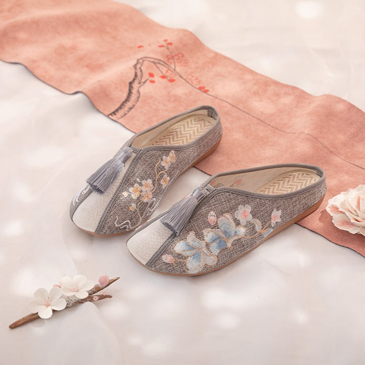Magnolia | 7 colors Embroidered Mule Shoes(绾青）