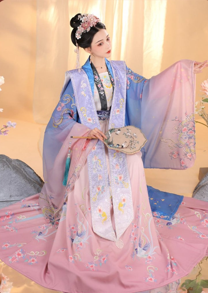 Alegría pacífica | Vestido Hanfu rosa (清平乐)