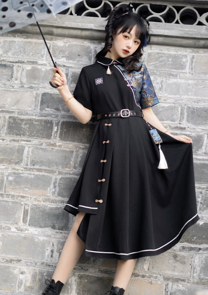 City That Never Sleeps | Modern Black Lolita Chinese Hanfu (不夜城)