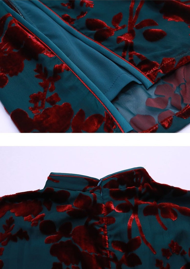 Meiling | Navy Velvet Qipao (夜上海)