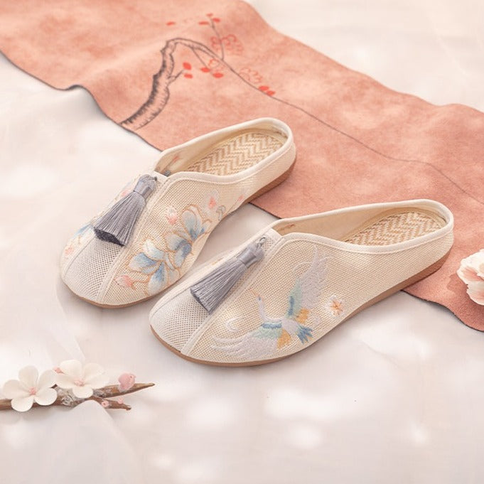 Magnolia | 7 colors Embroidered Mule Shoes(绾青）