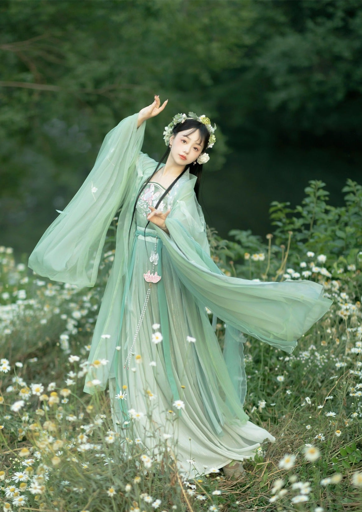 Sueño de mariposa | Vestido Hanfu rosa de verano (梦蝶)