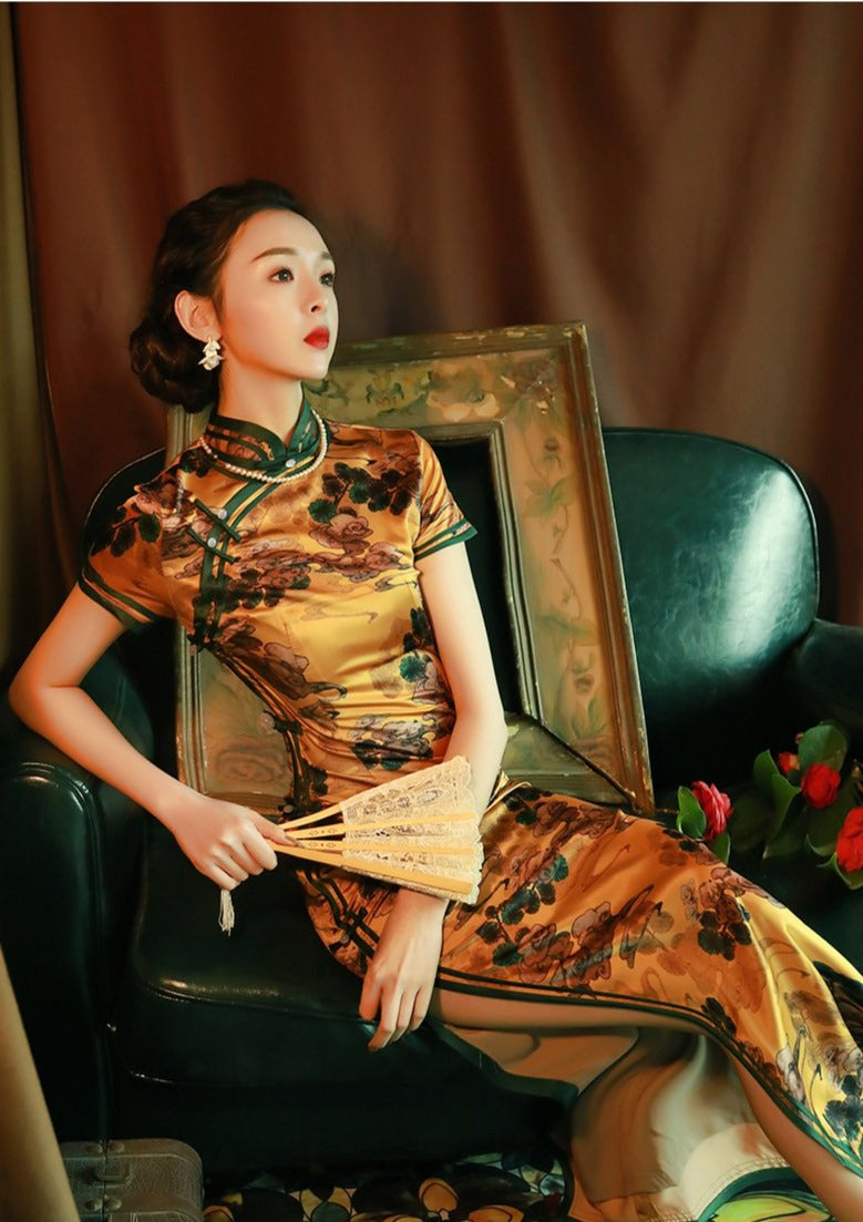 Meiling | Cloud Satin Qipao (金云)