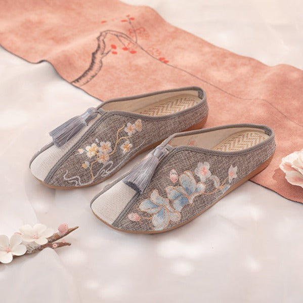 Magnolia | 7 colors Embroidered Mule Shoes(绾青）
