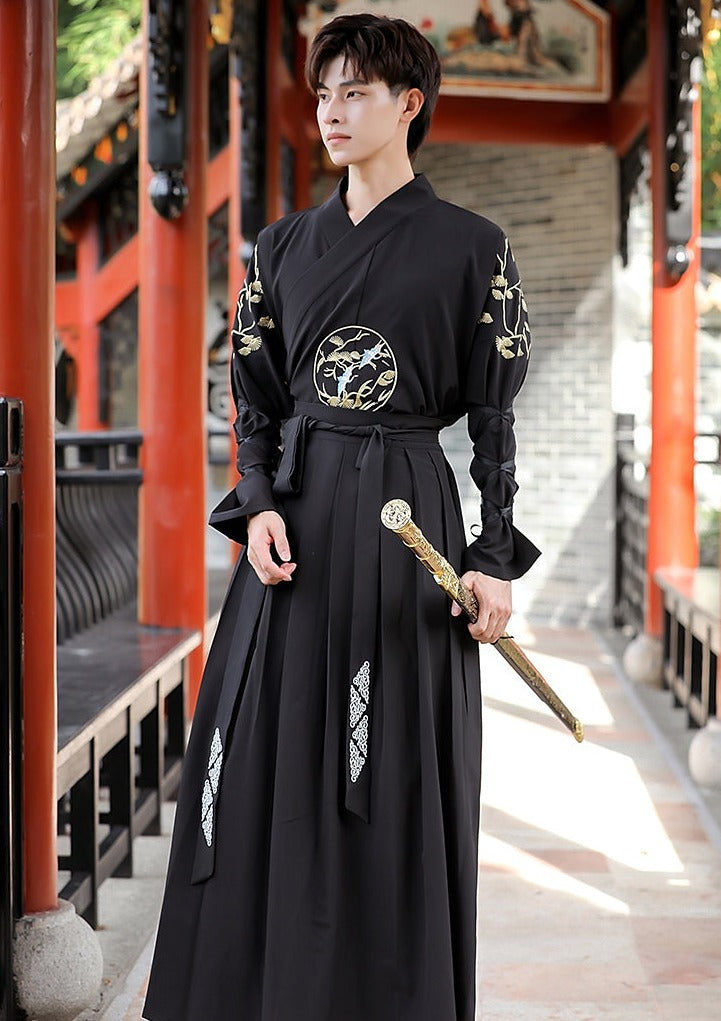 Black Warrior | 3-Piece Black Men's Hanfu (BWM01)