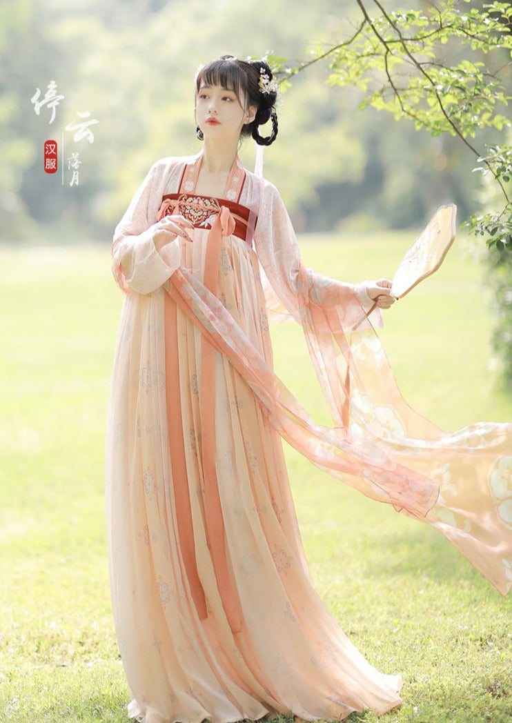 Spring Tail | 3-Pieces Tang Pink / Blue Hanfu (春瑶)