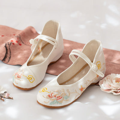 Qing Plum | Blush Embroidered Shoes(云舒）