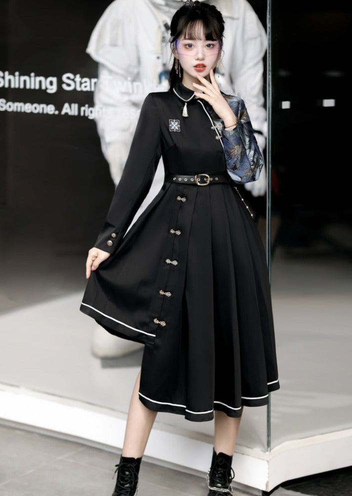 City That Never Sleeps | Modern Black Lolita Chinese Hanfu (不夜城)