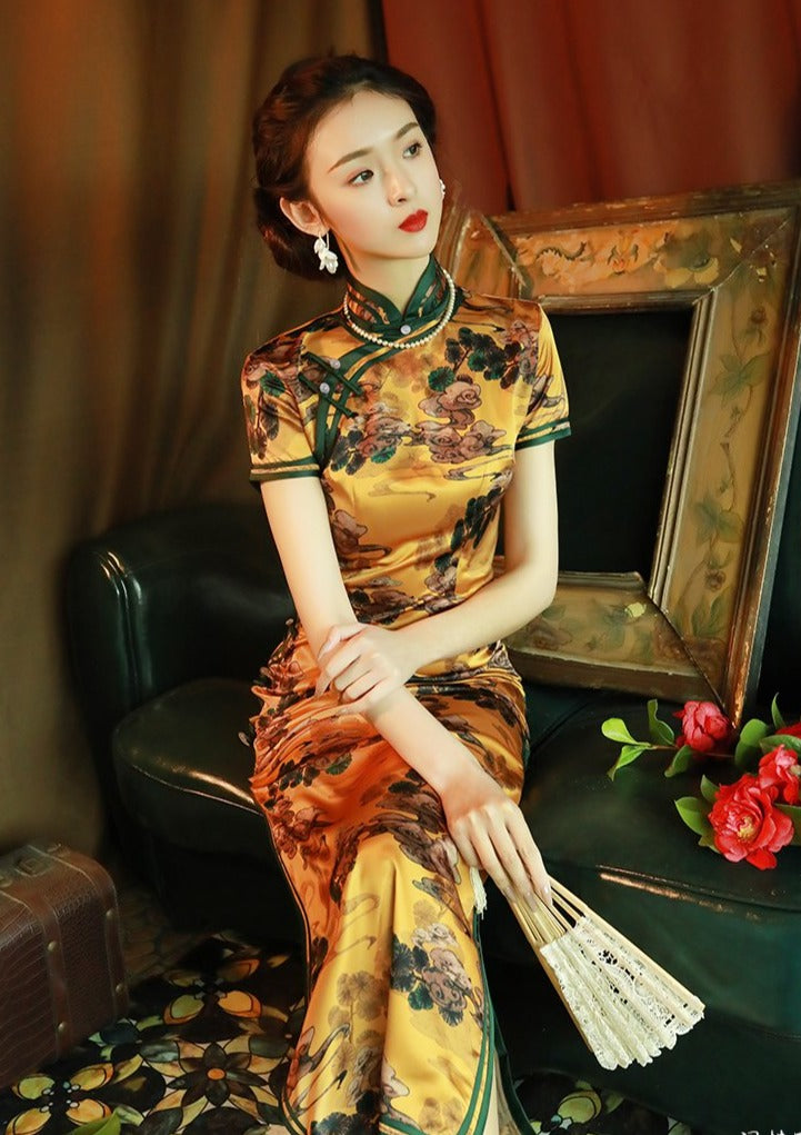 Meiling | Cloud Satin Qipao (金云)
