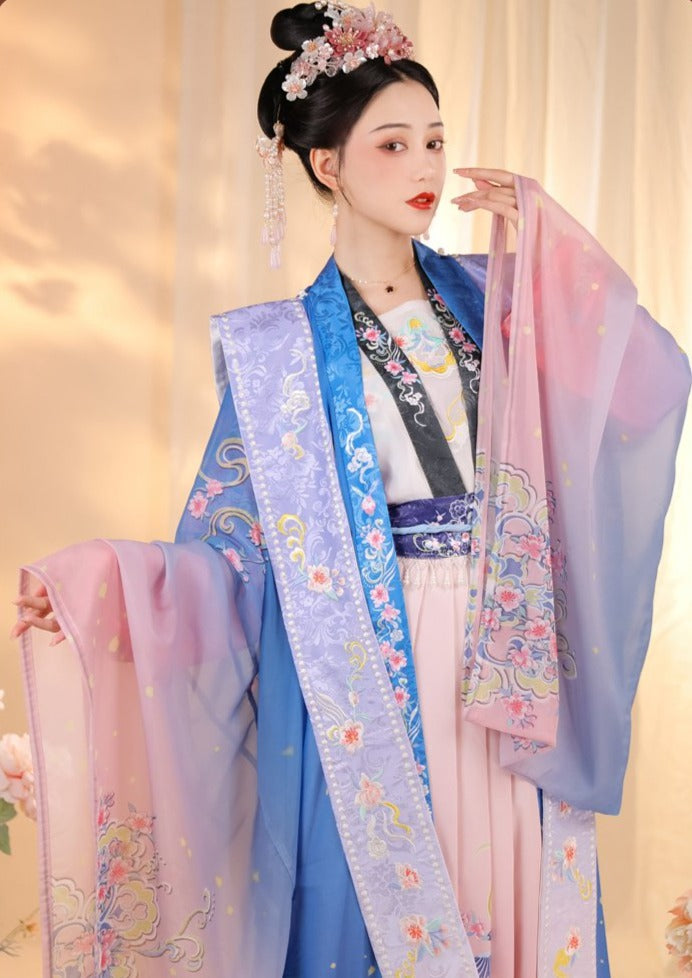 Alegría pacífica | Vestido Hanfu rosa (清平乐)