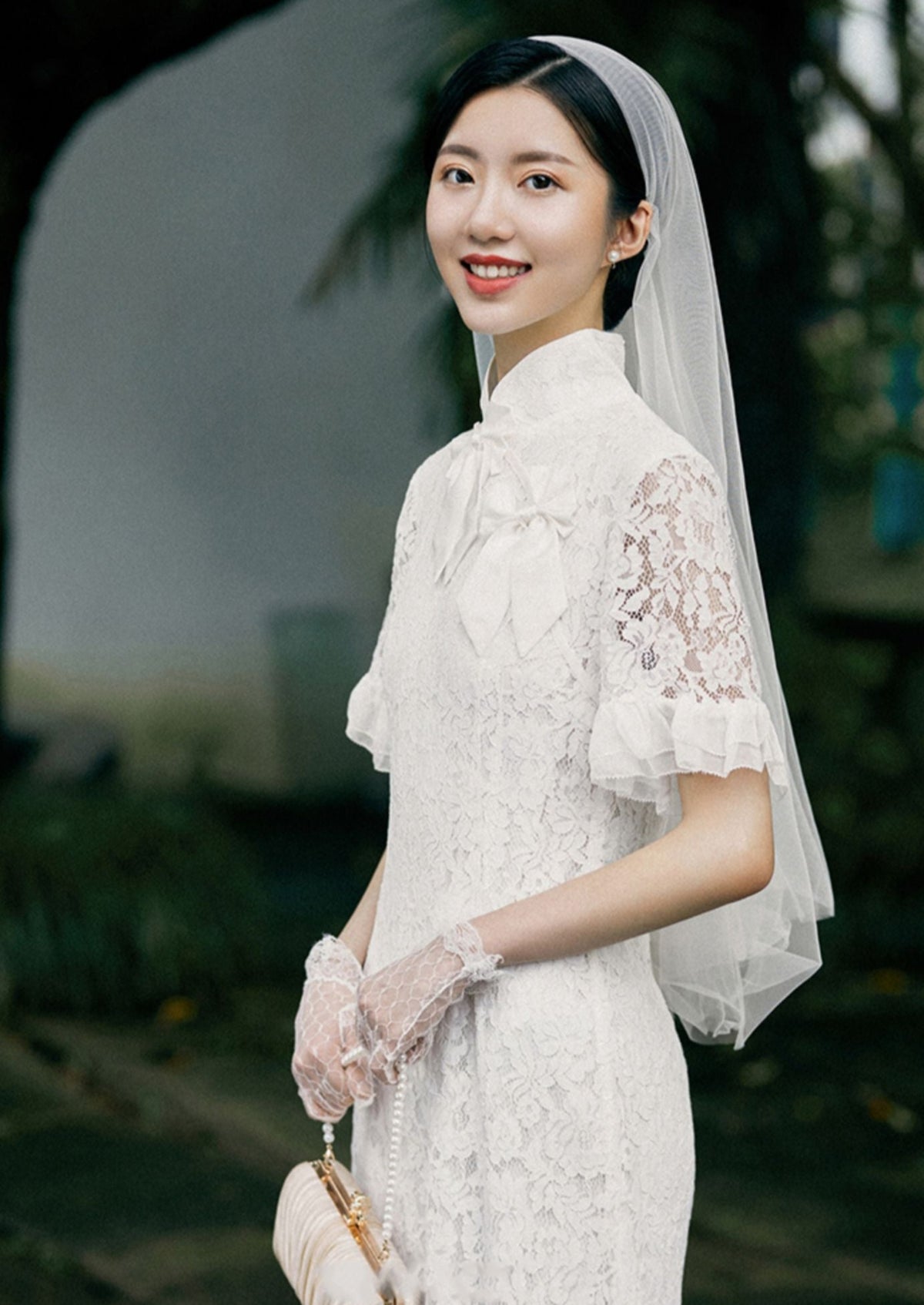 White Bridal Qipao Dress (WQP03) S / White White Bridal Qipao Dress (WQP03) S / White