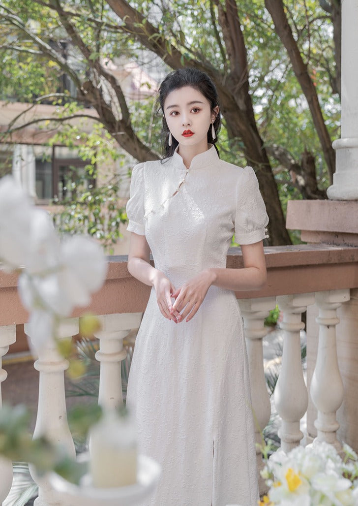 White Bridal Qipao Dress (WQP02)