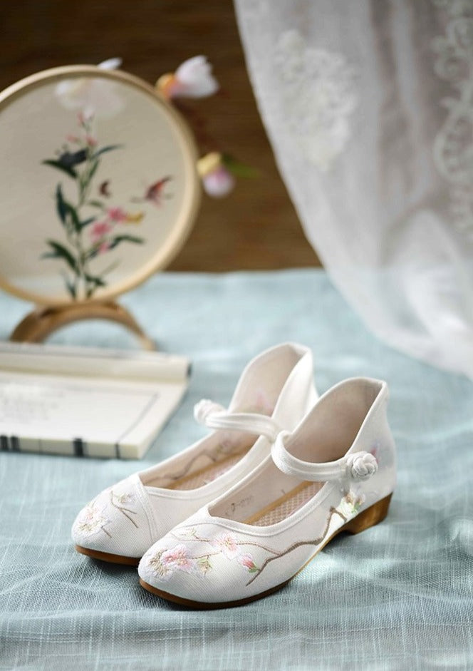Qing Plum | Pink Embroidered Shoes(云舒）