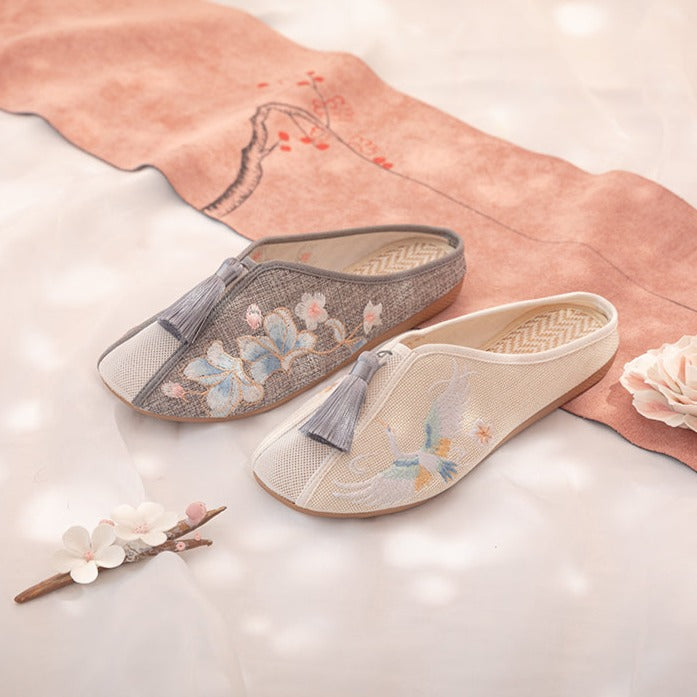 Magnolia | 7 colors Embroidered Mule Shoes(绾青）