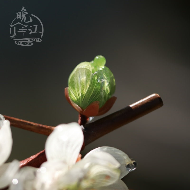 Plum | 1 Pc White Hairpin (青梅)