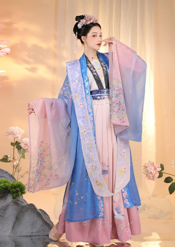 Alegría pacífica | Vestido Hanfu rosa (清平乐)