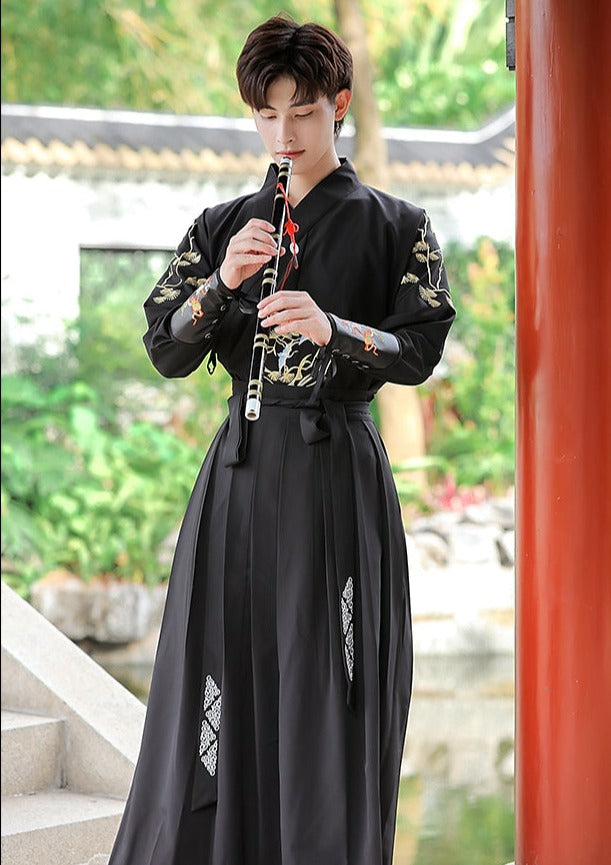 Black Warrior | 3-Piece Black Men's Hanfu (BWM01)