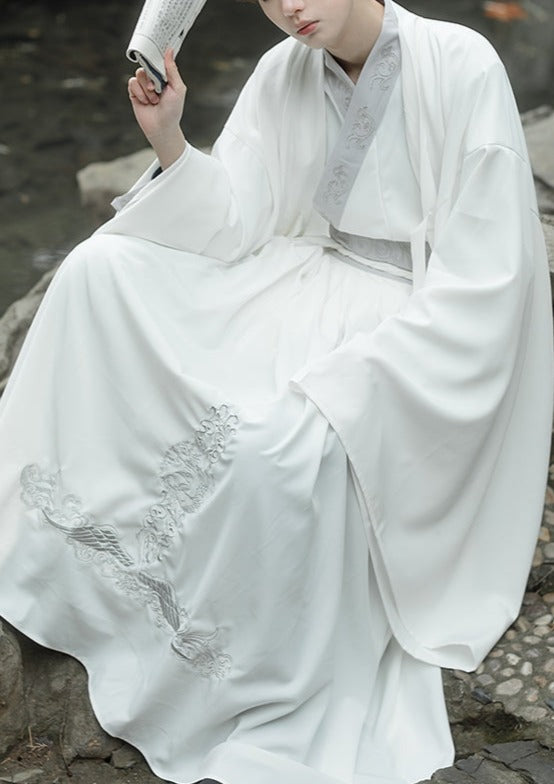 Crane | White Men's Hanfu (鹤鸣)