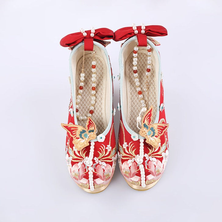 Fairy Feather | Red Pearl Shoes(鸾凤仙羽）