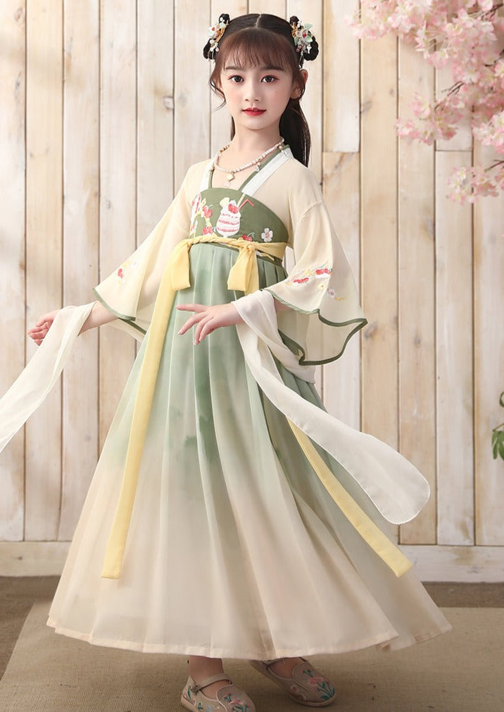 Cherry Smoothie | Kid Green Dress (樱桃沙冰)