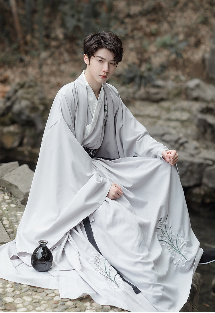 シャツ+ブラウス(長袖+七分) Hanfu Shirt Linen Hanfu Long Shirtdress China Style Clothing Women's Daily Long Shirt Dress - Fashion Hanfu