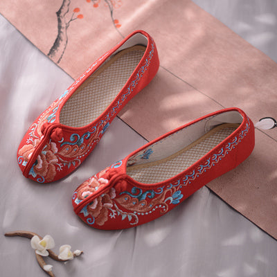 Peony | Blush Embroidered Shoes(芍药）