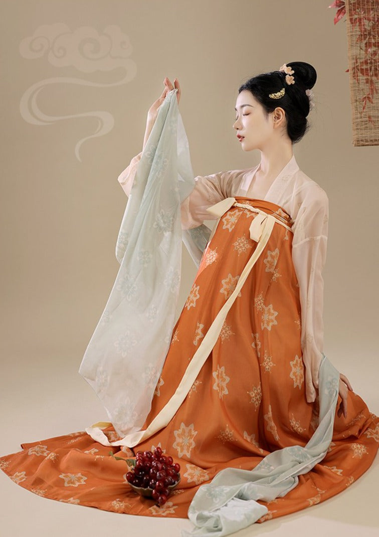Changan Flowers | Orange Hanfu Dress (长安花)