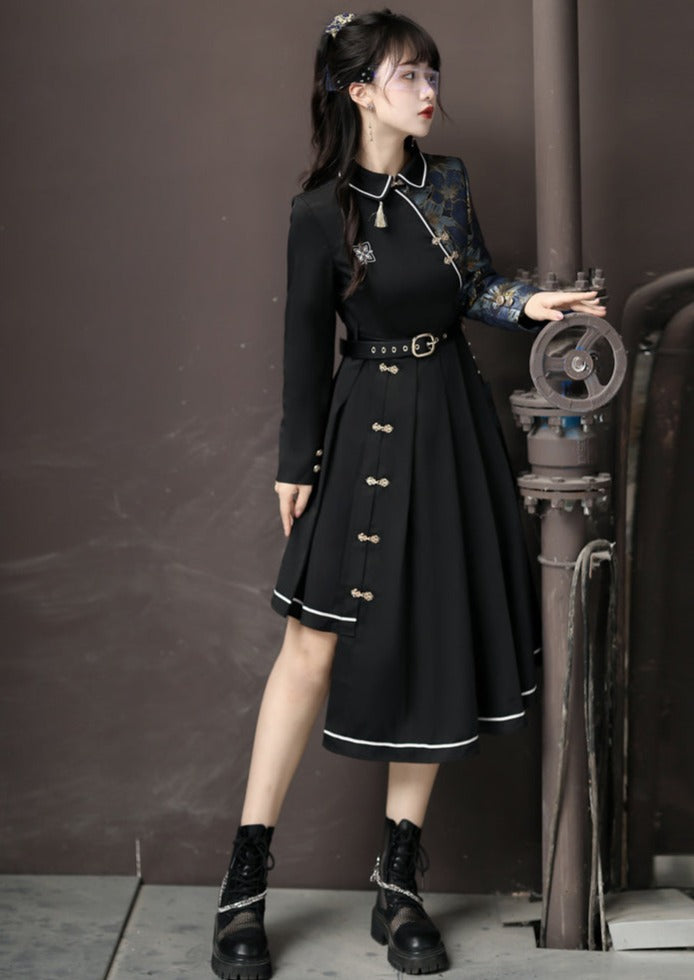 City That Never Sleeps | Modern Black Lolita Chinese Hanfu (不夜城)