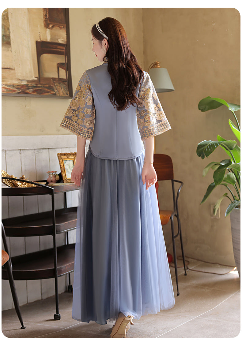 Bridesmaids Blue Chinese Style Dress (BM03)